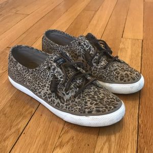 Sperry leopard print sneakers